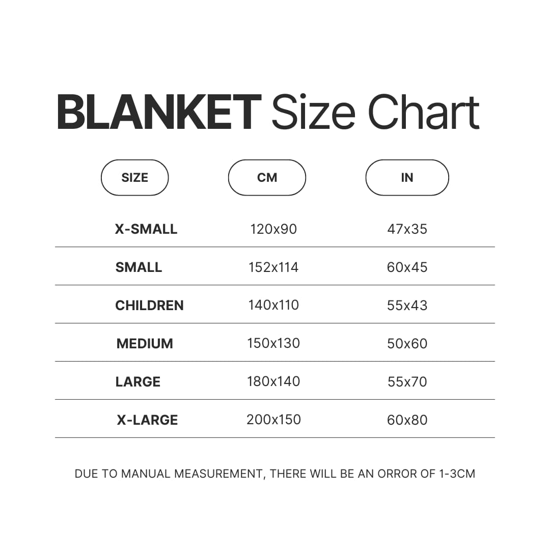 Blanket Size Chart - Pantera Band Store