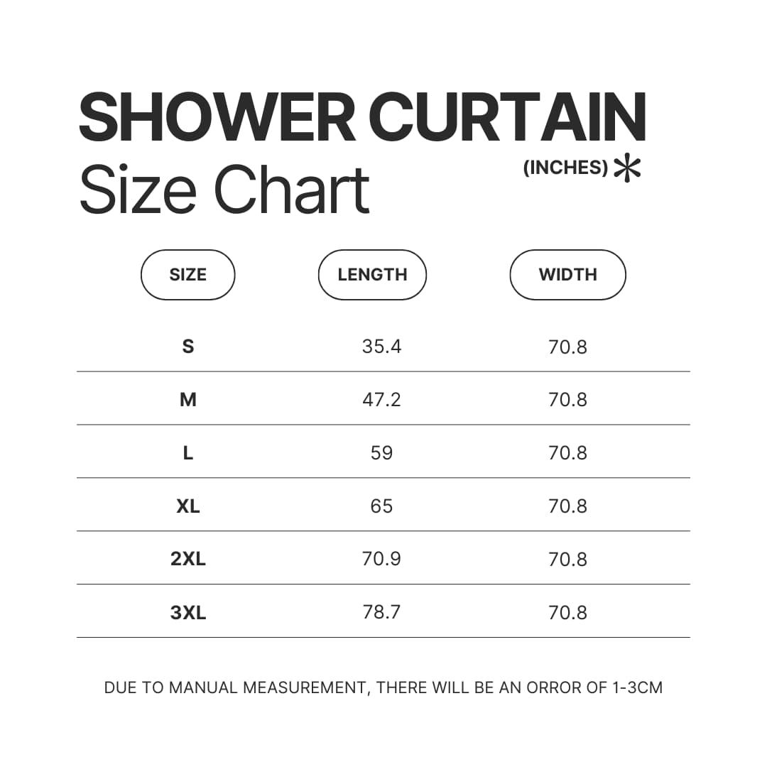 Shower Curtain Size Chart - Pantera Band Store