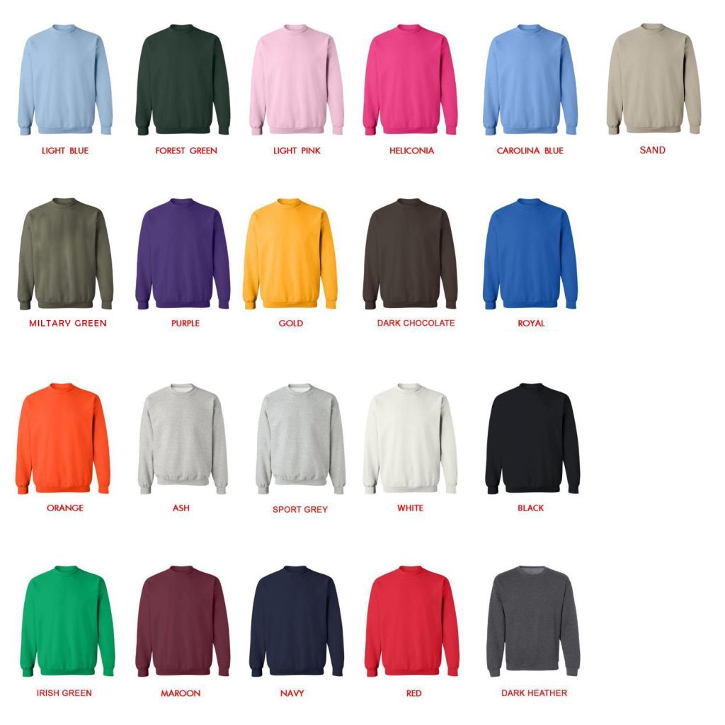 sweatshirt color chart - Pantera Band Store